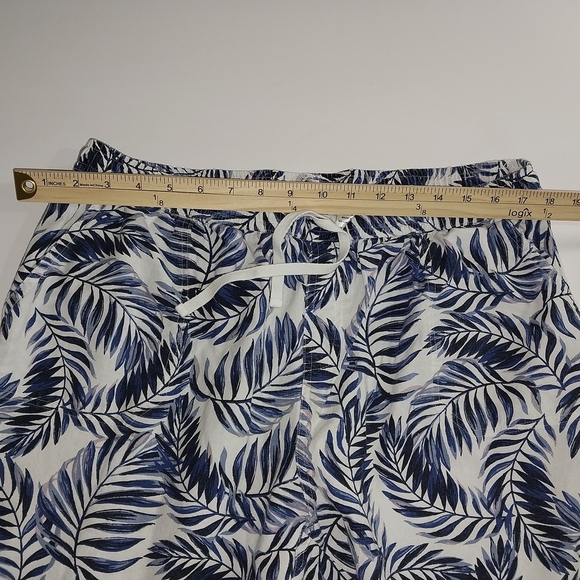 Emily Daniels Size L Leaf Print Cotton Pants - Picture 8 of 9